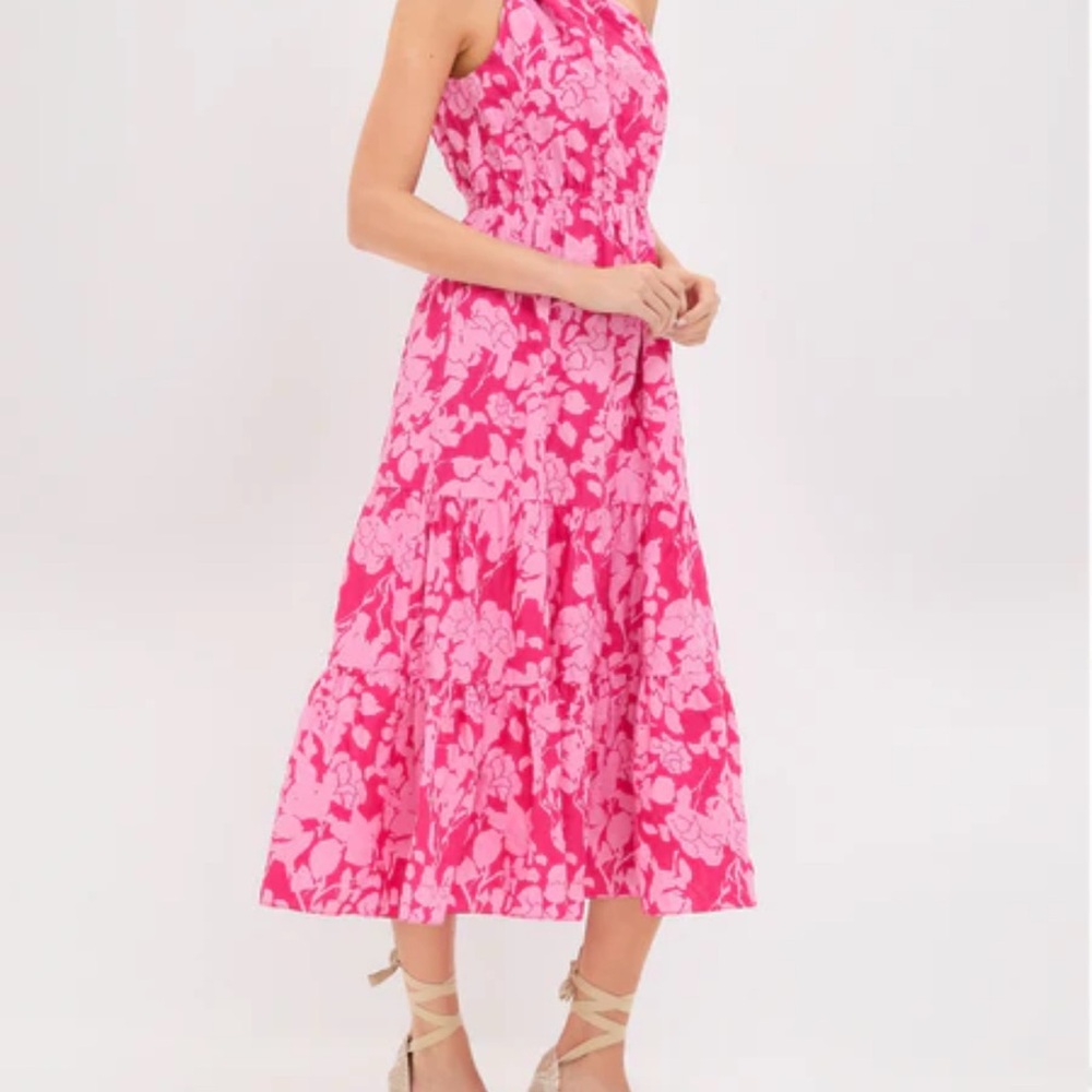 Tuckernuck Vibrant Pink Floral One-Shoulder Dress - Picture 5 of 10